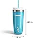 Zoku Instant Iced Coffee Maker, Reusable Beverage Chiller Cools Hot Beverages in Minutes Without Dilution, Portable 11-ounce Tumbler With Spill-resistant Lid and Straw, Teal