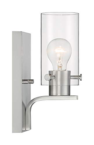 Image of Nuvo 60 /7171 Sommerset 1-Light Vanity Fixture with Clear Glass - Brushed Nickel Finish
