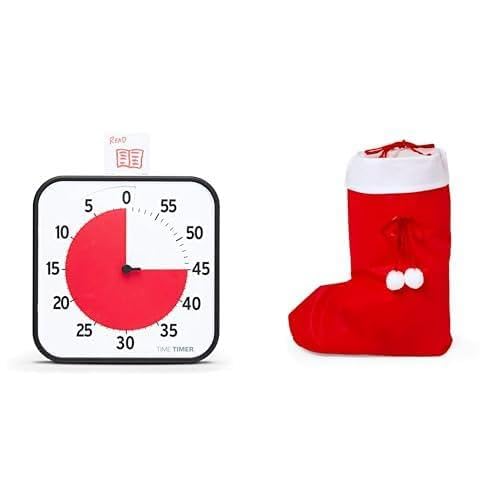 Time Timer �^�C���^�C�}�[(TIME TIMER) �׋��^�C�}�[30cm 60�� �w�K�A���[�� TT12B-W + �N���X�}�X ���b�s���O�� �Z�b�g BL