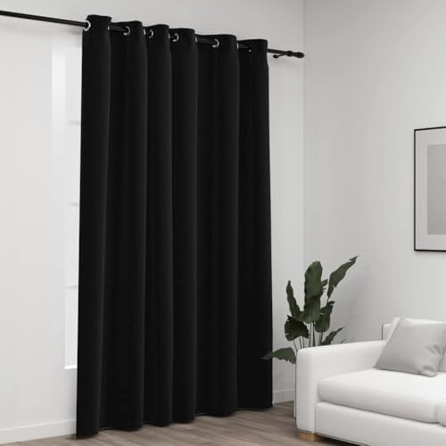 Rideau occultant à œillets thermique isolant phonique anthracite 290x245 cm