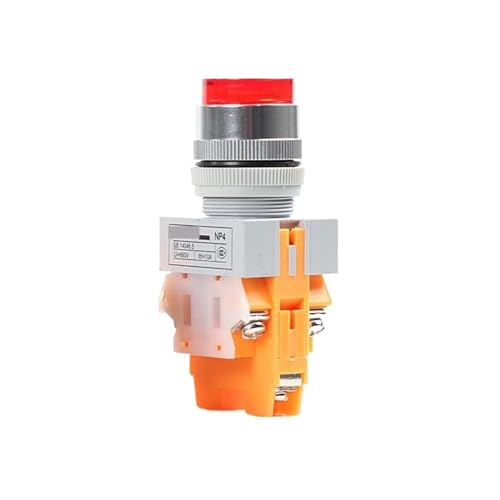 NP4 pulsador alto iluminado de alta visibilidad LED rojo 24V