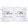 Valentine Day Gifts Custom Mr & Mrs Coffee Mugs Set, Personalized Wedding Engagement Gifts for Couples, Customized Gifts for Him Her, Anniversary Birthday Gifts for Boyfriend Girlfriend, Couple Mug