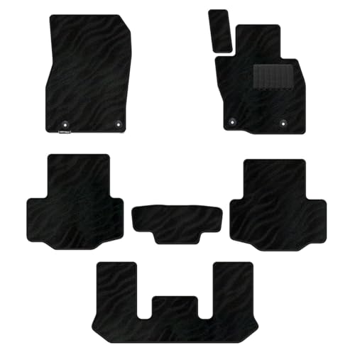 Hotfield マツダ 互換品 新型 CX-80 CX80 KL系 フロアマット 6人-2列目コンソール有 WAVEブラック