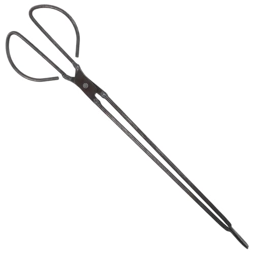 DIYEAH Pinze in Acciaio a Testa Piatta Lunghe 48 CM per Legna da Ardere Bricchette e Rifiuti Pinze per Stufa Robuste per Barbecue e Fuochi da Campeggio Impugnatura Ergonomica