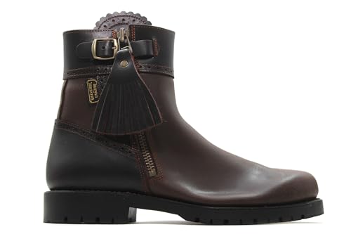 LAZO Y DUQUE - Botas chelsea de piel,camperas valverde del camino,con hebilla y cremallera,suela de goma,botos para: Hombre color: CASTAGNO talla:41