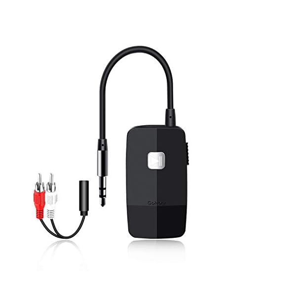 Golvery Upgraded Bluetooth 5.4 Receiver for Speaker, Wireless Audio Adapter for Home Audio Car Stereo with 3.5mm RCA Jack, 20 Hours Playtime, Dual Connection to 2 Phones, Easy Control ON/Off Slider