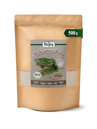 Biojoy Cáscara de Psyllium Orgánico (500 g), 99% de pureza, Psyllium Husk (Plantago Ovata)