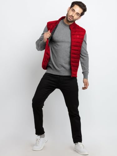 Image of Status Quo Mens Quilted High Neck Sleeveless Jacket