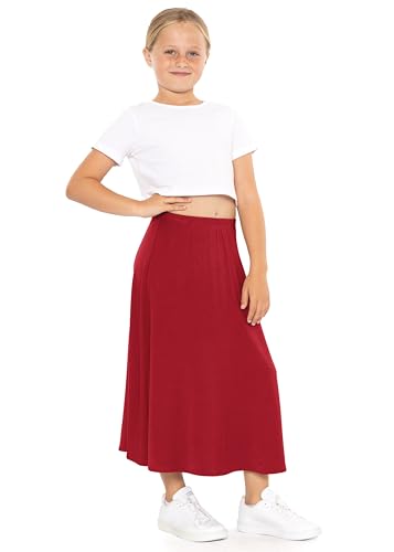 Image of STRETCH IS COMFORT Girls Skirts Flowy A Line Knee Length and Ankle Length | Elastic Waist, Kids School Skirt, Girls Maxi Skirt, Black Skirt For Girls, Faldas Para Ninas, Girls Long Skirt, Long skirts