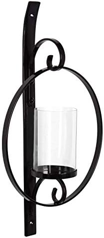Kate and Laurel Doria Metal Wall Candle Holder Sconce, Black