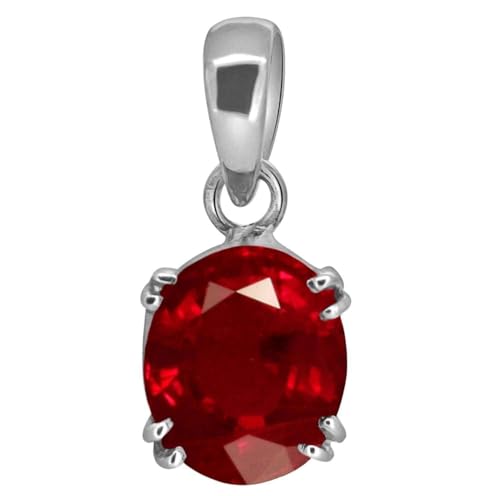 Pendentif rubis Manik 8.85 carats médaillon argent 9.25 ratti