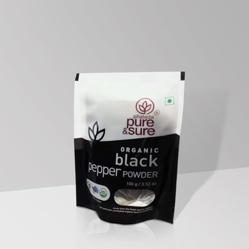 Image of Pure & Sure Organic Black Pepper Powder 100gm | 100% Natural Kali Mirch Masala | Ultra-Pure & Finely Ground, Non-GMO, Ideal for Seasoning & Flavor Enhancement (Pack of 2)