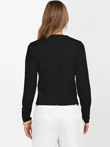 Image of ANRABESS Women's Long Sleeve Sweaters Cropped Crew Neck | Business Casual Tops,Light Weight Comfy Knit,Pullover ShortSweater,Basic Classic,Fall Fashion Winter Layer Clothes