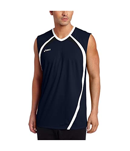 ASICS Men's Performance Tyson Sleeveless Top, Navy/White, Large
