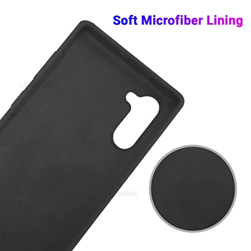 Image of LIRAMARK Liquid Silicone Soft Back Cover Case for Samsung Galaxy Note 10 (Black)