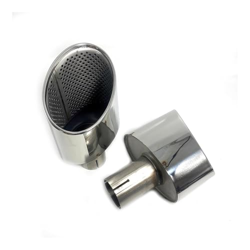 用 A4L A6L A7 アップグレード RS3 RS4 RS6 RS7 シングル楕円車マフラーチップ ステンレススチール排気管 リアテールスロート マフラーカッター(銀)