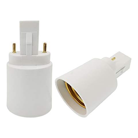 E-Simpo 4pcs G23 to E26/E27 Adapter 2Pin Socket Adapter G23 to E26 Lamp Base Holder Socket Extender Converter,CE Rohs Single Tab, 2P in Parallel (4-Pack) Cover
