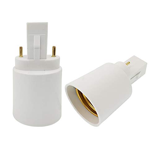 E-Simpo G23 to E26/E27 Adapter 2Pin Socket Adapter G23 to E26 Lamp Base Holder Socket Extender Converter,CE Rohs Single Tab, 2P In Parallel (4-Pack)