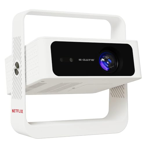E Gate Atom 4X Air, Fully Automatic, True 200 ANSI Projector with 1080P & 4K Support | Auto Focus+Auto Keystone+Obstacle Avoid | Android 12 Netflix, P