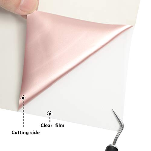 Image of RENLITONG Soft Metal Heat Transfer Vinyl, 12 inch x 5ft Rose Golden HTV Vinyl Soft Stretchy Metallic Glossy Iron on Vinyl, Premium PU Material HTV Roll, Easy Cut & Weed for DIY Heat Vinyl Designs