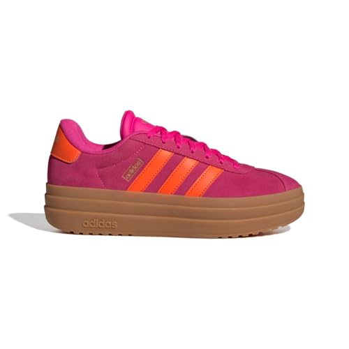 Image of adidas Womens Vl Court Bold Lace Up Sneakers Shoes Casual - Pink