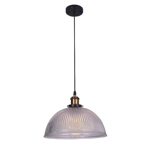 Suspension rétro américaine encaînante avec verre transparent 1 lumière