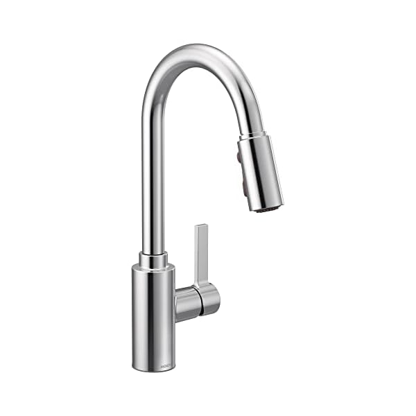 Moen 7882 Genta LX Einhandgriff Pull-Down-Sprüher Moderne Küchenarmatur mit Reflex und Power Boost, Chrome