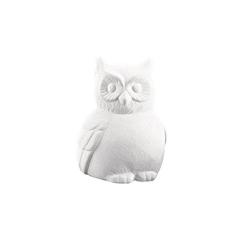 Rayher figurine Chouette en polystyrène, pour home déco 13 cm blanc, 3324000