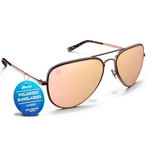 Blenders Eyewear A Series – Aviator Style Polarized Sunglasses – 100% UV Protection – For Women – Heavenly Shine