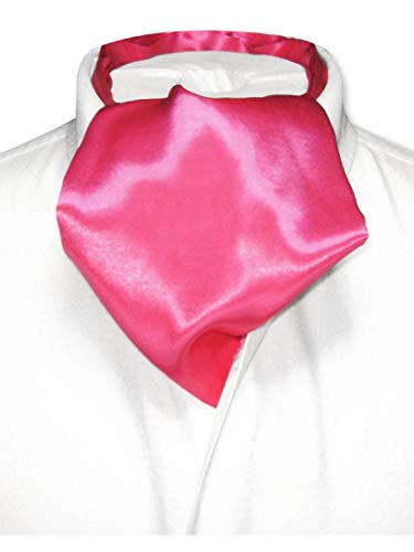 Biagio Ascot Solid Hot Pink Fuchsia Color Cravat Men's Neck Tie #TOP1