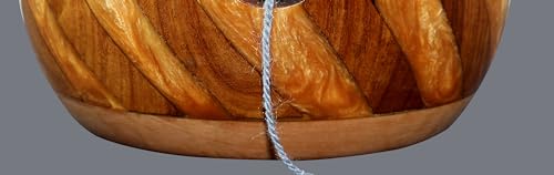 Image of Wooden Yarn Bowl for Knitting Yarn Bowl for Crocheting, Yarn Storage Bowl to Prevent Slipping, Wooden Yarn Holder, Best Gift for Crochet (#Design-4)