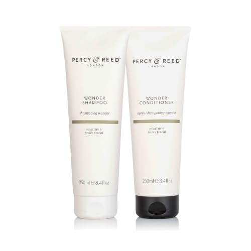 Percy & Reed Wonder Shampoo and Conditioner 2 x 250ml Each Sulphate Free Hair Shampoo and Conditioner Rehydrates Dry Damaged Strands Repairs Split Ends UV Colour Care I Need A Hero Collection