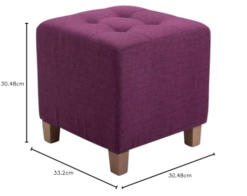 Image of Pouffes Bench Sitting Stool for Living Room Kitchen Bench Puffy Wooden Mudda Ottoman Stools Footstool Pouf.(Violet)