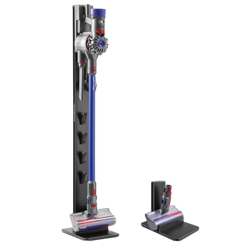 PUTORSEN Premium Aluminum Vacuum Stand Storage Dock Dockings Station, for Dyson SV21 SV18 Gen5 V15 V12 V11 V10 V8 V7 V6 Cordless Stick Vacuum Cleaner & Accessary, Storage Bracket Organizer Rack,Black