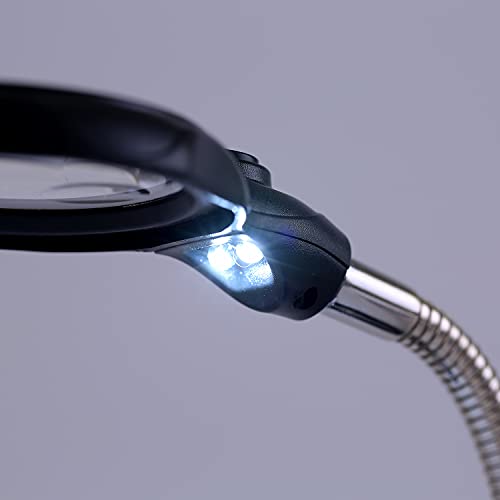 KATSU Soldering Magnifying Glass with LED Lamp Helping Hands With Clips 3.5X 12X Magnifier Soldering Holding Devices with Alligator Clips for Assembly Repair Craftwork 990747