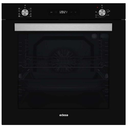 Edesa Horno Multifunción EOE-7050 FBK Capacidad 80L Cristal 8 Programas Cocinado ETC Fácil Limpieza Display Led Guías 2 Bandejas Rejilla Cromada Color Negro