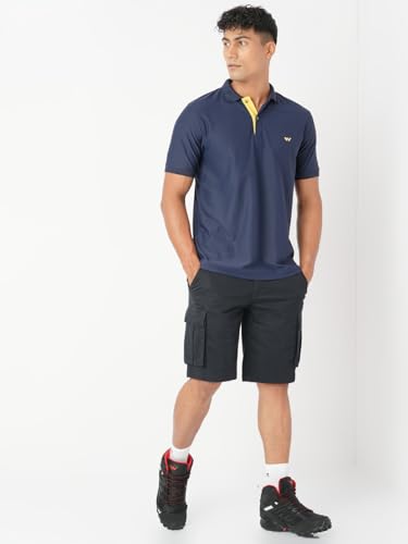 Image of Wildcraft Solid 6-Pocket Cargo Shorts, Comfortable, Regular Fit