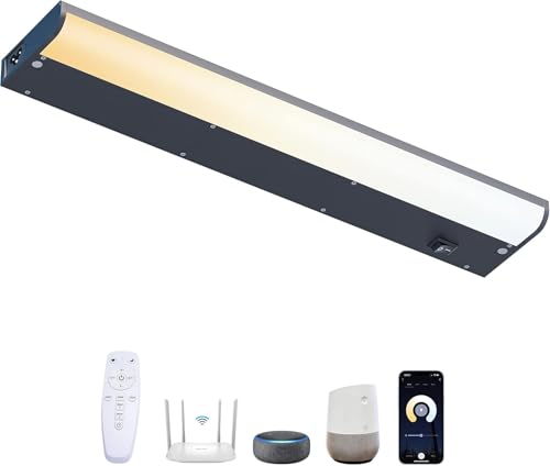 Smart Under Cabinet Lighting Hardwired Plug-in, Alexa & Google Compatible, Dimmable LED Under...