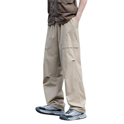 Mens Casual Cargo Pants Workout Joggers Stretch Sweatpants Hiking Drawstring Tactical Trousers with Multi Pockets