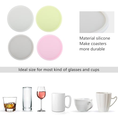 Dessous de verre phosphorescents ronds design fluorescent et antidérapant - 4
