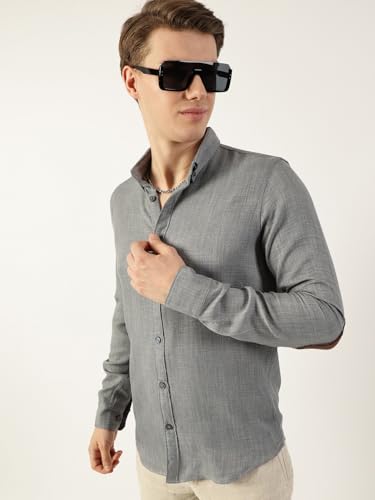 Image of Thomas Scott Men's | Solid | Full Sleeve | Regular Fit | Polyester | Button Down Collar | Casual Shirt