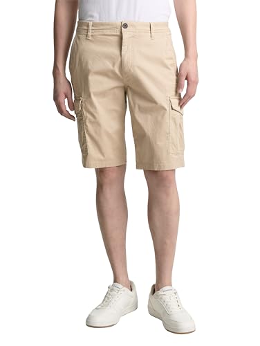 TOM TAILOR Cargo Shorts mit Taschen, Olive Triangle Print, 34