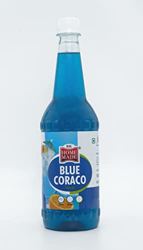 Image of RK HOME MADE NATURAL SYRUP | Blue Coraco Syrup | Gluten Free | 100% Vegan & Low Fat | A Perfect Drink For House Parties, Picnics, And Road Trips To Everyone's Delight 750 - Ml