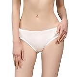 DAISYSILK Women's Sexy Satin Lace Silk Panties Breathable Soft and Comfortable White, L