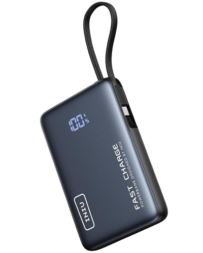 INIU Portable Charger, 10000mAh 20W Power Bank with Built-in USB-C Cable, Portable Phone Charger for iPhone 15/14/13/12/11, Samsung S22/S21, Google, AirPods, iPad, etc.