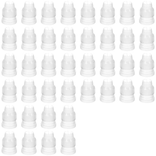 40 PCS Piping Bag Couplers for Icing Nozzles Plastic Standard Coupler Small Couplers for Piping Bags Cake Decorating Coupler Transparent Tip White Pastry Bag for Icing Nozzle
