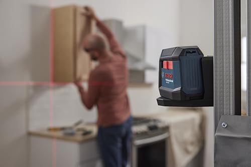 BOSCH GLL50-20 50 Ft Self-Leveling Cross-Line Laser, Includes Integrated Magnetic Mount & 2 AA Batteries