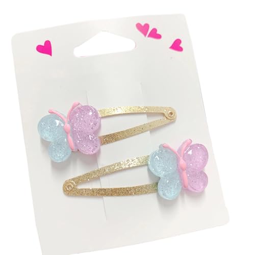 2 pinzas para el pelo con purpurina con diseños de flores y pasteles, adornos para el pelo de los niños de dibujos animados para el uso diario de las niñas