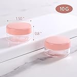 Refillable Cosmetic Sample Jars - 100 Pack 10g (0.35oz) Pink Small Travel Containers with Lids + 10 Mini Makeup Spatulas - BPA Free - Image 2