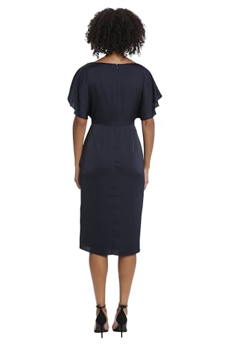 Maggy London Women's Boat Neck Flutter Sleeve Dress Occasion Event Guest of4